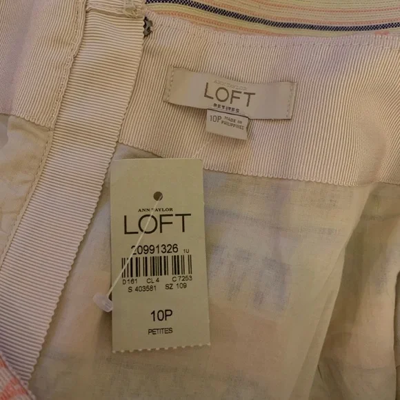 LOFT Petite Pastel Stripe Jacquard Skirt - Picture 5 of 6